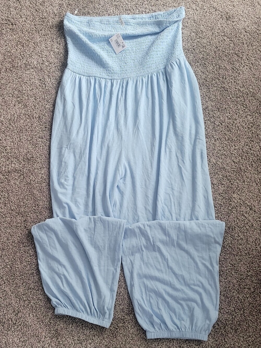 NWT-American Eagle Light Blue Smocked Jumpsuit XL